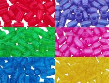 50x LEGO 3062b 1x1 Baustein Rund oben offen Trans Clear Klar Transparent Blau