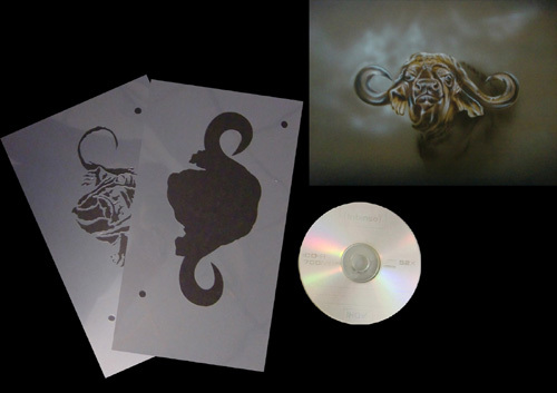 Airbrush schablone step - step, by