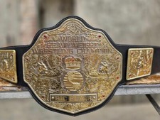 wcw big gold heavyweight championship belt wrestling title black 6mm die casted