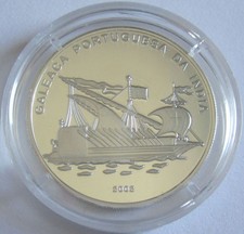 Kongo 1000 Francs 2002 Schiffe Portugiesische Galeere Silber