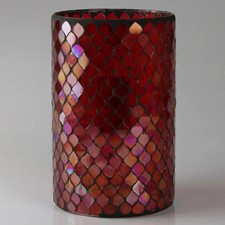 Windlicht Mosaik, rot, Ø 13 x