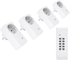 Funksteckdosen 4er Set + 1x Fernbedienung 1100 Watt bis 30m Funkschalter weiß