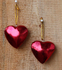 10er Set Herz Anhänger Holzherzen Geschenkanhänger Herzen Herzanhänger Holz rot