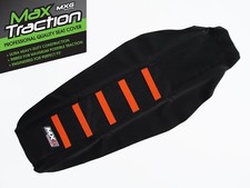 KTM 85 SX85 85SX 2018-2023 GERIPPTER GRIPPER SITZBEZUG SCHWARZ + ORANGE STREIFEN RIPPEN