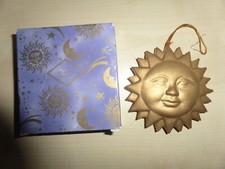 Deko Anhänger Sonne gold Christbaumschmuck Keramik Wandschmuck 