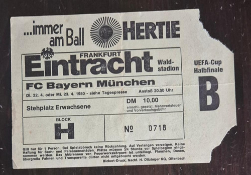 Ticket uefa cup - ticket, 79/80
