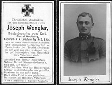 WK 1 Sterbebild - Death Card -