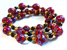 Vintage millefiori necklace/glass millefiori/vintage/murano millefiori beads