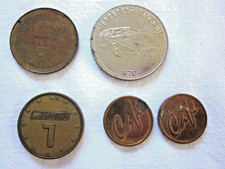 5x Automaten-Münzen / Medaille / Token /Jeton: Shell, Istobal, Servomat Steigler
