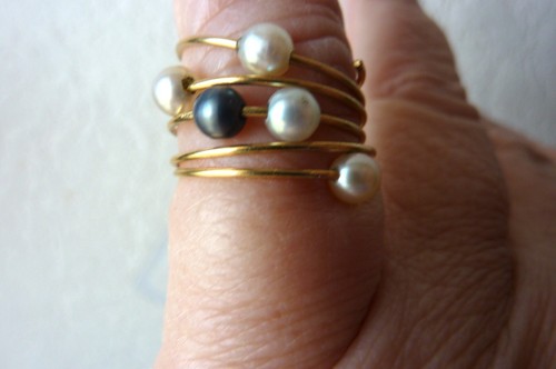18k gold wickelring - mit, perlen