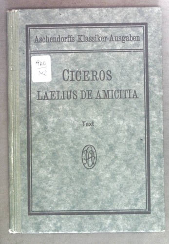 Ciceros laelius amicitia - de,