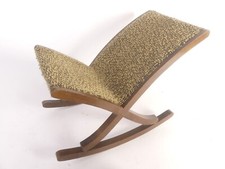 Uropas Alter Schaukelhocker Beinschaukler Fusswippe Massivholz Gelb Schwarz 50er