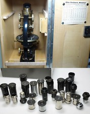 Wetzlar Otto Seibert Mikroskop microscope Nr. 2324 + Okular Set