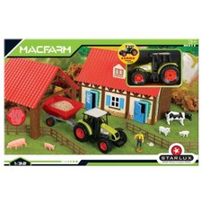 802234 Bauernhof-Set komplett mit Traktor Claas Celtis 446 und viel Zubehör G...