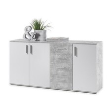 Sideboard - weiß-Beton-Optik