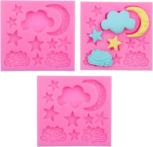 Rosa mond und sternformen - rosa, mond-