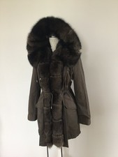  Damen Parka  Echt Fell Kapuze