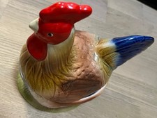 Michel Caugant Pasteten Deckeldose Hahn Motiv Keramik Frankreich Vintage