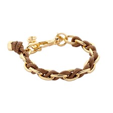 Biba Gliederarmband Goldfarben durchzogen mit Kunstleder