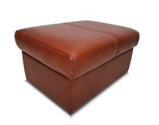 Braunes glanz Echtleder Hocker
