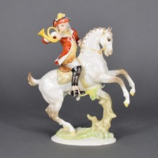 Hutschenreuther Reiter Jäger Hornbläser Pferd Tutter Jagd Figur Porzellan horse