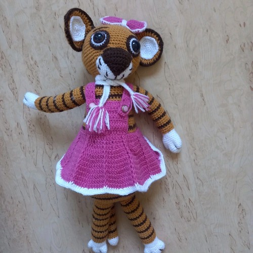 Puppe tiger mädchen gestrickt - puppe,