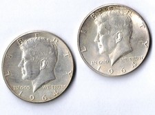 USA 2 x Half Dollar Kennedy 1964 Silber 0,900 Ag