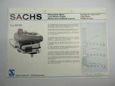 Sachs SB102 Rasenmähermotor Lawn Mower Engine Typenblatt Technische Daten 1976
