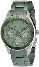 FOSSIL Damen Casual Uhr, ES3039, aus grünem Stahl mit Perlmutt