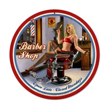 Barber Shop Barbier Rasierer Friseur Pin Up Retro Sign Blechschild Schild Groß
