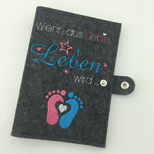 Bestickte Mutterpasshülle ♥ Mutterpass Hülle ♥ Mutterpasshuelle ♥ Liebe Leben