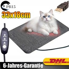 Katzen & Hund Heizmatte 33x18cm Temperatur Einstellbar Sicher Haustier Heizdecke