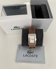 Original Lacoste Uhr Armbanduhr Lederarmband Cognac Braun