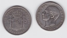 5 Pesetas Silber Münze