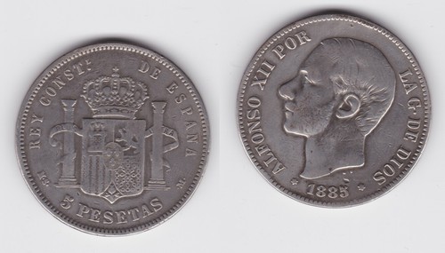 Pesetas silber münze - 5,