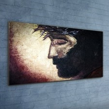 Glasbild Wandbilder Dekobild 120x60 Gemälde Religiöse Jesus Dornenkrone Kunst