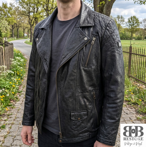 Hugo boss orange lederjacke - boss,