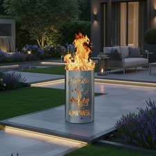 Feuertonne / Feuerkorb mit Motiv " Die Familie-ist der Anker ............. "