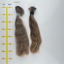 Europäisches Echthaar Rohhaare  grau mind.100 Gr 30-35cm - 30072519