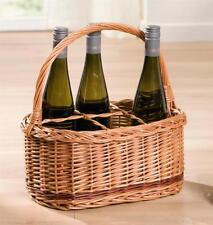 Wein Flaschen Korb "Rustico" Weide für 6 Flaschen, Transport Korb Halter Träger