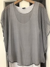 Bexleys Woman Shirt Doppel Optik Schwarz Weiß Gr.46 ca. XL