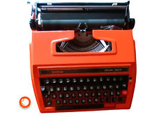 1970er Brother deluxe 750tr  Schreibmaschine im Koffer orange Vintage