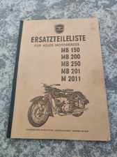 Motorrad Adler 150 200 250 201 2011 Ersatzteilelist Liste Ersatzteile