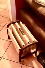 Zeitungsständer massiv Eiche Castle furniture 1920 echt Holz  mit schwerem Stoff