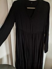 Made In Italy Bohemian MAXI KLEID Stufen Kleid Hippie Goa Lagenlook Schwarz Top