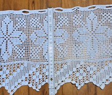 Häkelgardine  Scheibengardine 24 cm hoch weiß  1 Musterrapport 2€ Meterware