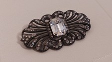 Art-Deco Strass Brosche XL –