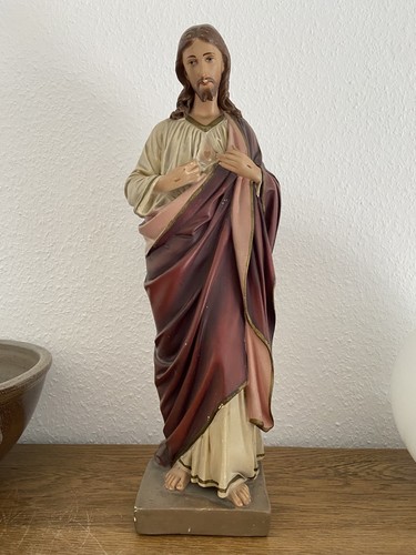 Alte herz jesu figur gips - herz,