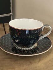 Pip Studio Cappuccino Tasse mit Untertasse.Decor: Berry Blues Blue ! Neuwertig!