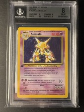 Pokemon Karte Simsala Holo 1. Edition Deutsch 1/102 Base Set 1999 PSA 8  BGS 8